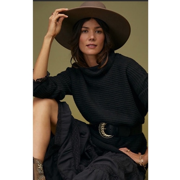 ANTHROPOLOGIE Pilcro Cowl Neck Sweater Jumper Pullover Black Nwt New Anthro Xs - Picture 6 of 6